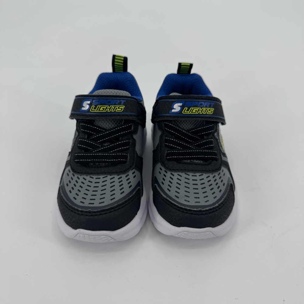 NWOT S Sport By Skechers Black and Blue Light Up Fluxe Sneakers Size 5 - Picture 5 of 8